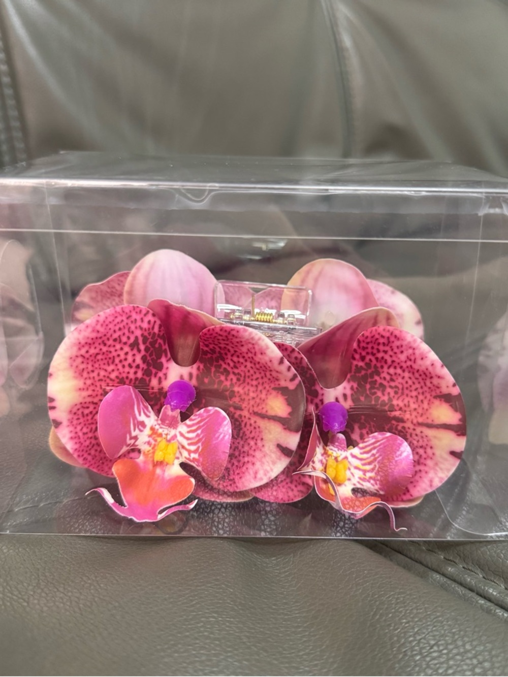 Pink & Purple orchid flower hairclaw